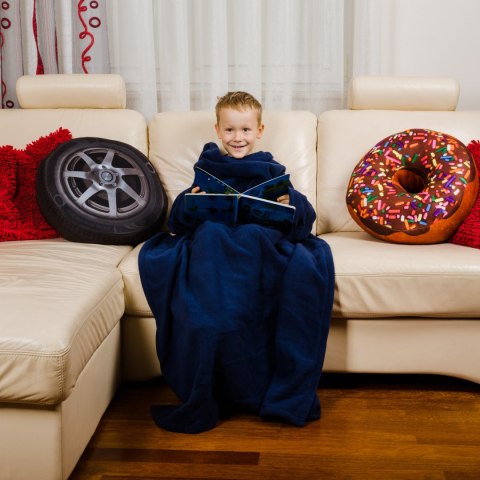 Kocyko - szlafrok Junior Granatowy koc z rękawami Froster Kocyko - szlafrok Junior Granatowy koc z rękawami Froster
