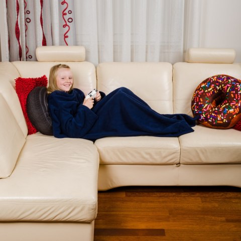 Kocyko - szlafrok Junior Granatowy koc z rękawami Froster Kocyko - szlafrok Junior Granatowy koc z rękawami Froster