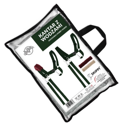 Zestaw Skippi - Hobby Horse czarny i dodatkowy kantar - ciemny zielony Skippi Zestaw Skippi - Hobby Horse czarny i dodatkowy kantar - ciemny zielony Skippi