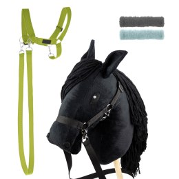 Zestaw Skippi - Hobby Horse czarny i dodatkowy kantar - jasny zielony Skippi