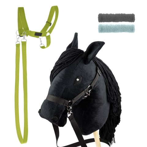 Zestaw Skippi - Hobby Horse czarny i dodatkowy kantar - jasny zielony Skippi Zestaw Skippi - Hobby Horse czarny i dodatkowy kantar - jasny zielony Skippi