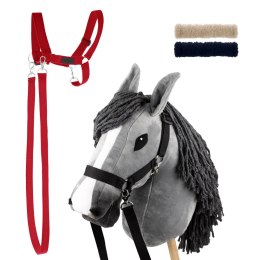 Zestaw Skippi - Hobby Horse szary i dodatkowy kantar - czerwony Skippi