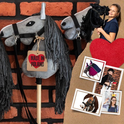 Zestaw Skippi - Hobby Horse szary i dodatkowy kantar - czerwony Skippi Zestaw Skippi - Hobby Horse szary i dodatkowy kantar - czerwony Skippi