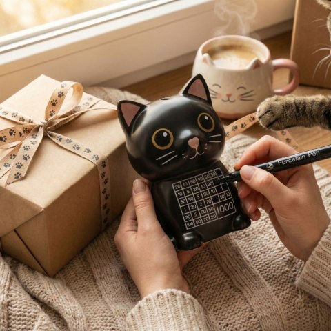 Skarbonka wykreślana Kotek - uczy oszczedzania motywuje - wyzwanie cel 1000 Froster