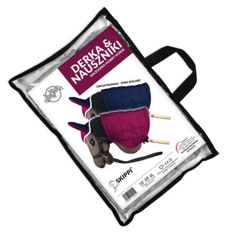 Zestaw Skippi - Hobby Horse Gniado - srokaty - Derka fuksja i granat Skippi