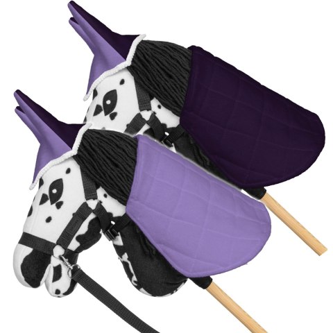 Zestaw Skippi - Hobby Horse Karo - srokaty - Derka wrzos - Kantar błękitny Skippi